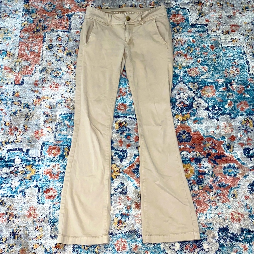 American Eagle Kick Boot Khaki Pants